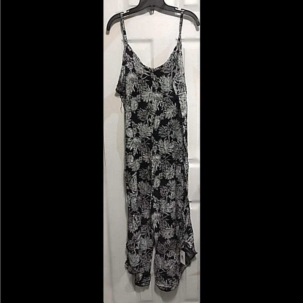 Floral Black and White Jumpsuit